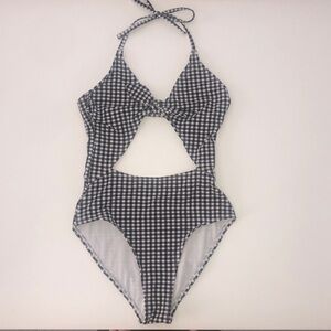 Black/white Gingham One Piece Bathing Suit size XS